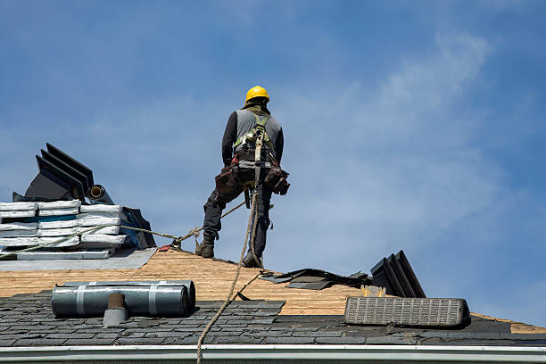 Professional Gutter Installation technician working in North Scituate, RI